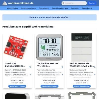 Screenshot wohnraumklima.de