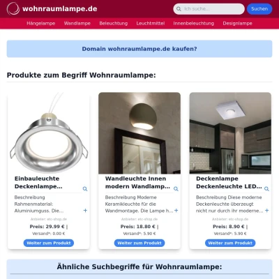 Screenshot wohnraumlampe.de