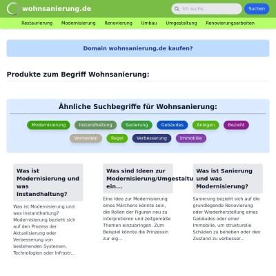 Screenshot wohnsanierung.de