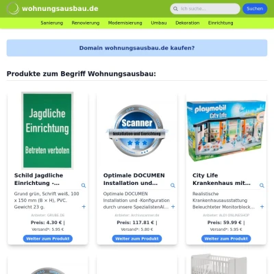 Screenshot wohnungsausbau.de