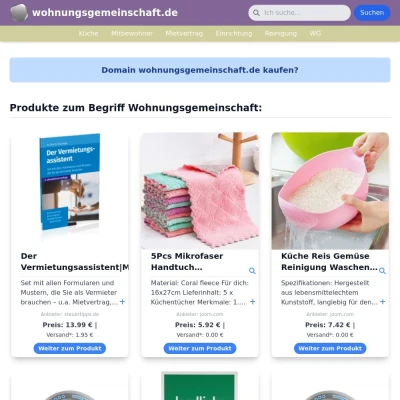 Screenshot wohnungsgemeinschaft.de