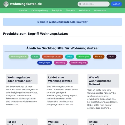 Screenshot wohnungskatze.de