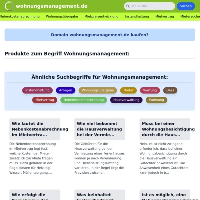 Screenshot wohnungsmanagement.de