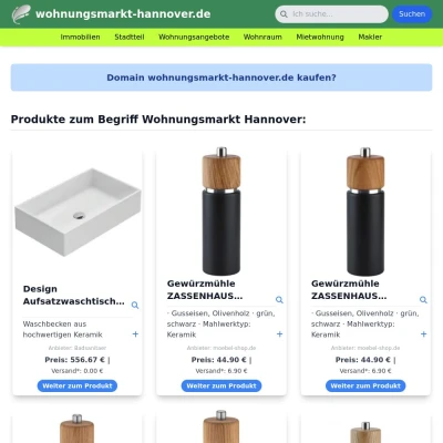 Screenshot wohnungsmarkt-hannover.de