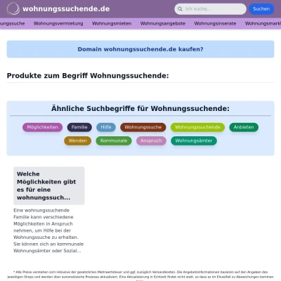 Screenshot wohnungssuchende.de