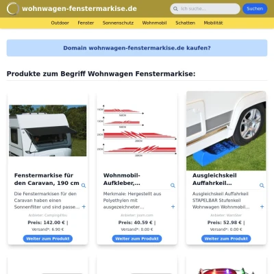 Screenshot wohnwagen-fenstermarkise.de