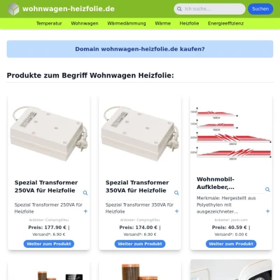 Screenshot wohnwagen-heizfolie.de