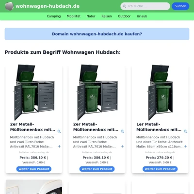 Screenshot wohnwagen-hubdach.de