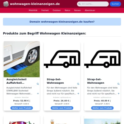 Screenshot wohnwagen-kleinanzeigen.de