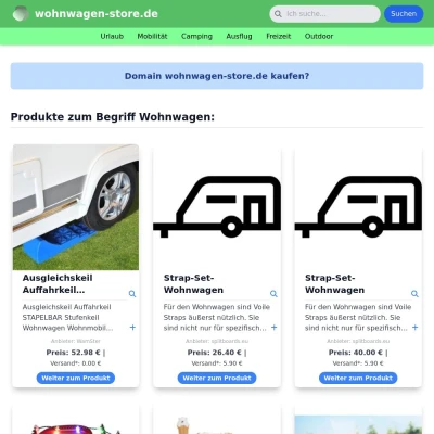 Screenshot wohnwagen-store.de