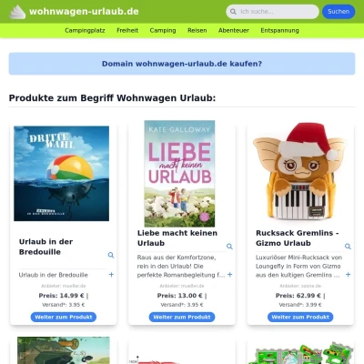 Screenshot wohnwagen-urlaub.de