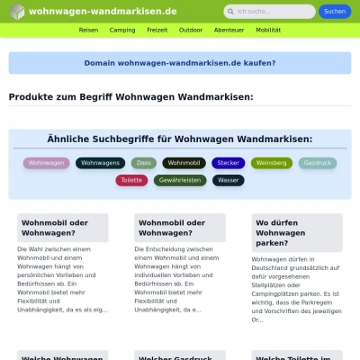 Screenshot wohnwagen-wandmarkisen.de