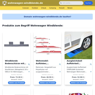 Screenshot wohnwagen-windblende.de