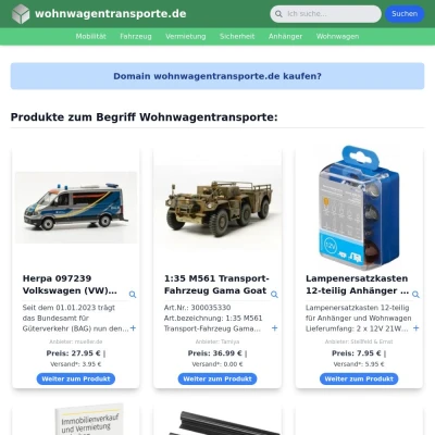 Screenshot wohnwagentransporte.de