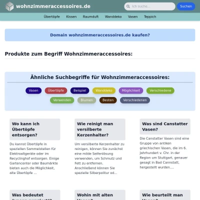 Screenshot wohnzimmeraccessoires.de