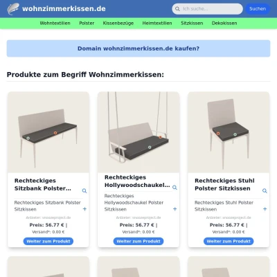 Screenshot wohnzimmerkissen.de