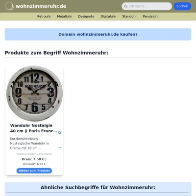 Screenshot wohnzimmeruhr.de