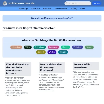 Screenshot wolfsmenschen.de