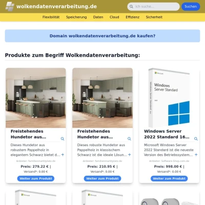 Screenshot wolkendatenverarbeitung.de