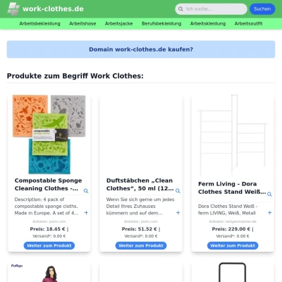 Screenshot work-clothes.de