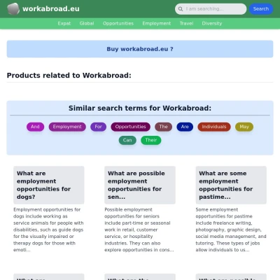 Screenshot workabroad.eu