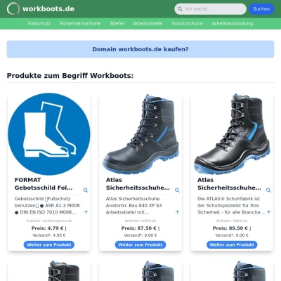 Screenshot workboots.de