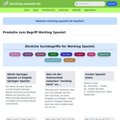 Screenshot working-spaniel.de