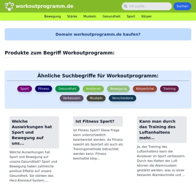 Screenshot workoutprogramm.de