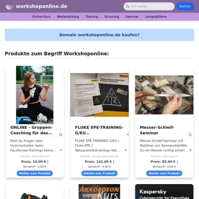 Screenshot workshoponline.de