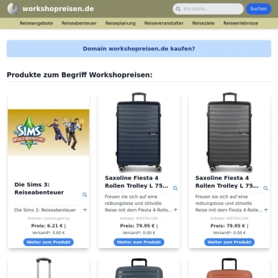 Screenshot workshopreisen.de