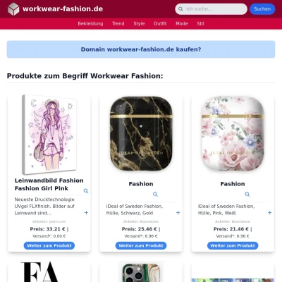 Screenshot workwear-fashion.de