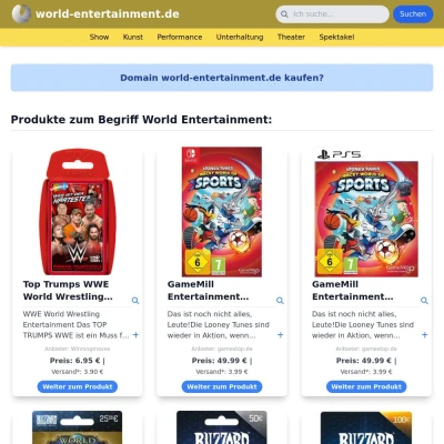 Screenshot world-entertainment.de