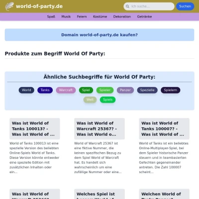 Screenshot world-of-party.de