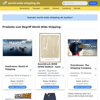 Screenshot world-wide-shipping.de