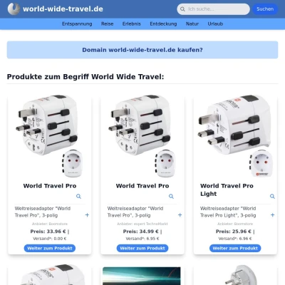 Screenshot world-wide-travel.de