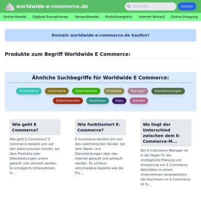 Screenshot worldwide-e-commerce.de