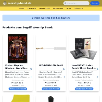 Screenshot worship-band.de