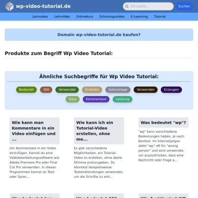 Screenshot wp-video-tutorial.de