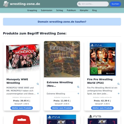 Screenshot wrestling-zone.de