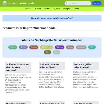 Screenshot wuerzmarinade.de