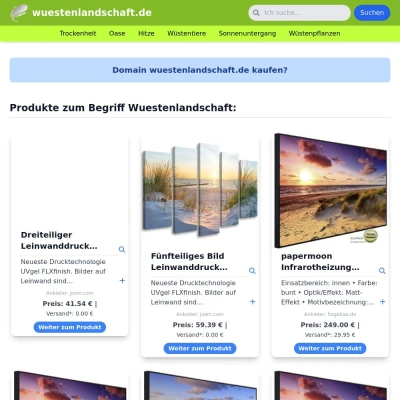 Screenshot wuestenlandschaft.de