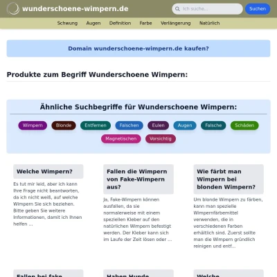 Screenshot wunderschoene-wimpern.de