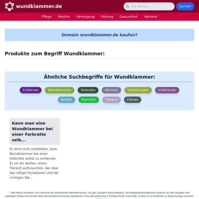 Screenshot wundklammer.de