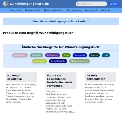 Screenshot wundreinigungstuch.de