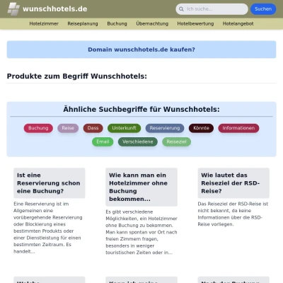 Screenshot wunschhotels.de