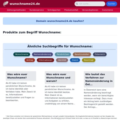 Screenshot wunschname24.de