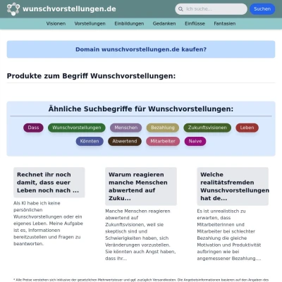 Screenshot wunschvorstellungen.de