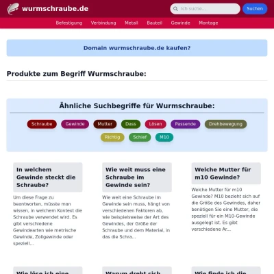 Screenshot wurmschraube.de