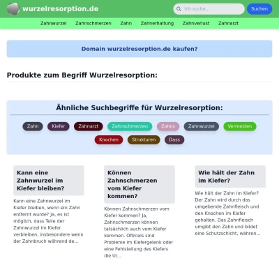 Screenshot wurzelresorption.de