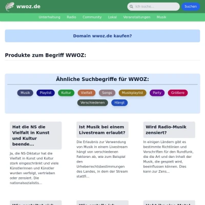 Screenshot wwoz.de